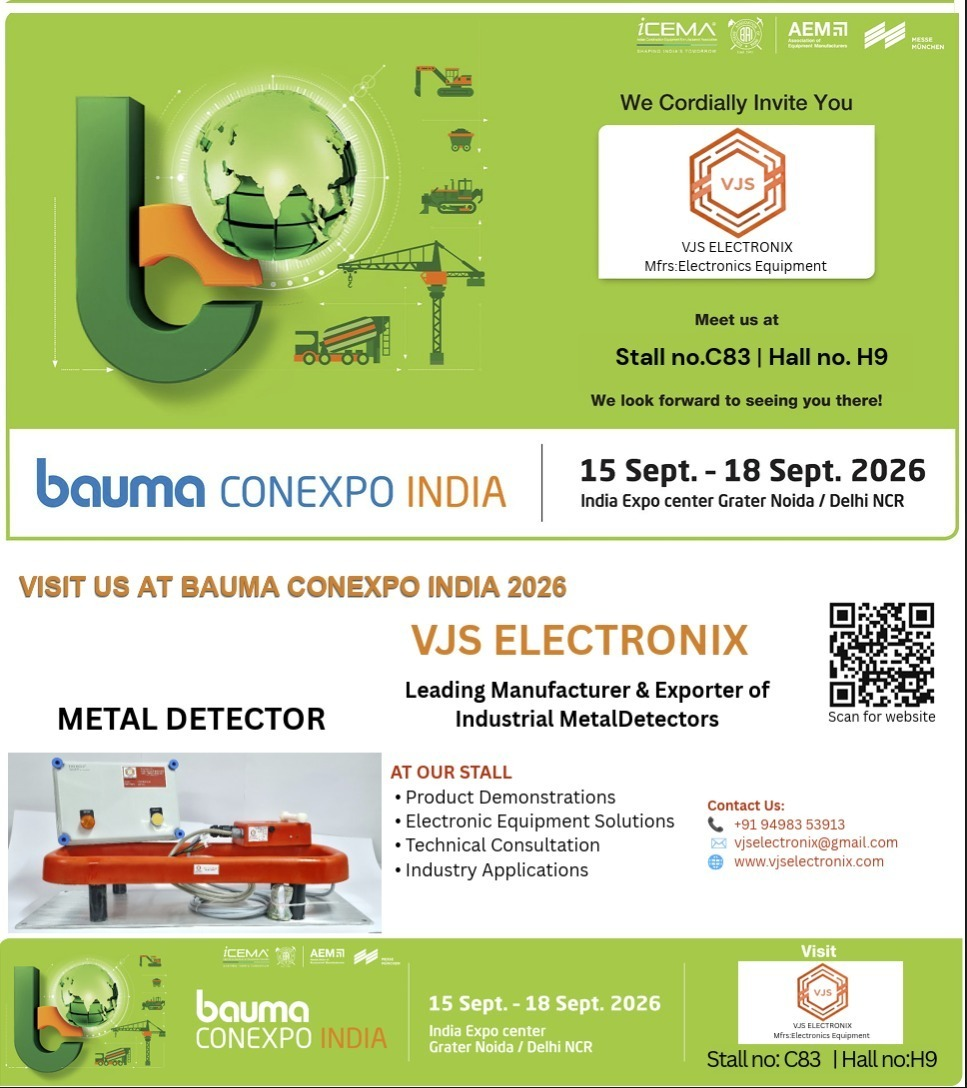 VJS Electronix invitation for Bauma CONEXPO India 2026